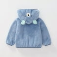 thumbnail image 5 of Ecqkame Girls Boys Winter Fleece Jackets Cute Shaped Hooded Outerwear Zipper Long Sleeve Warm Thickened Coat Blue 3 Years, 5 of 9
