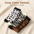 thumbnail image 2 of Colorfut Women's 3-Pairs Cozy Microfiber Anti-Skid Soft Colorful Patterned Fuzzy Crew Socks&nbsp;Slipper (with non-slip silicone grippers) FZ40-B, 2 of 5