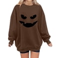 thumbnail image 6 of NMMUED Womens Halloween Sweatshirt, Womens Long Sleeve T Shirts, Pumpkin Halloween Shirt, Fall Shirts for Women, Halloween T Shirt, Oversized Shirts for Women, Brown XL, 6 of 6
