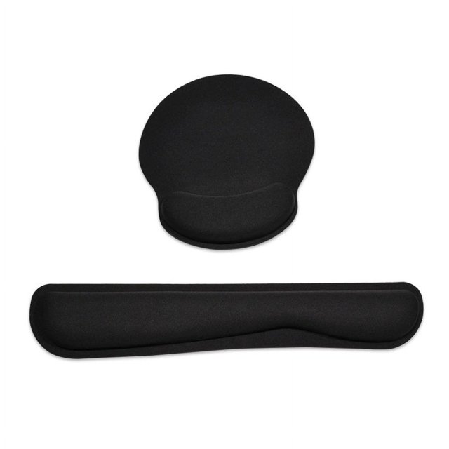 Alfombrilla de ratón ergonómica negra - Alfombrilla de ratón para jugadores con reposamuñecas de gel, comodidad con reposamuñecas Alfombrilla de ratón para juegos para computadora y computadora portátil JM