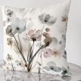 thumbnail image 5 of Fundas de almohada con diseño floral gris y verde azulado, 45,7 x 45,7 cm, diseño de acuarela, para sofá, estilo rústico, abstracto, moderno, juego de 4, 5 of 5