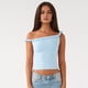 thumbnail image 5 of Camiseta Sin Mangas con Hombros Descubiertos para Mujer, Corte Ajustado, Elástica, Estilo Y2K, Informal Azul M, 5 of 10