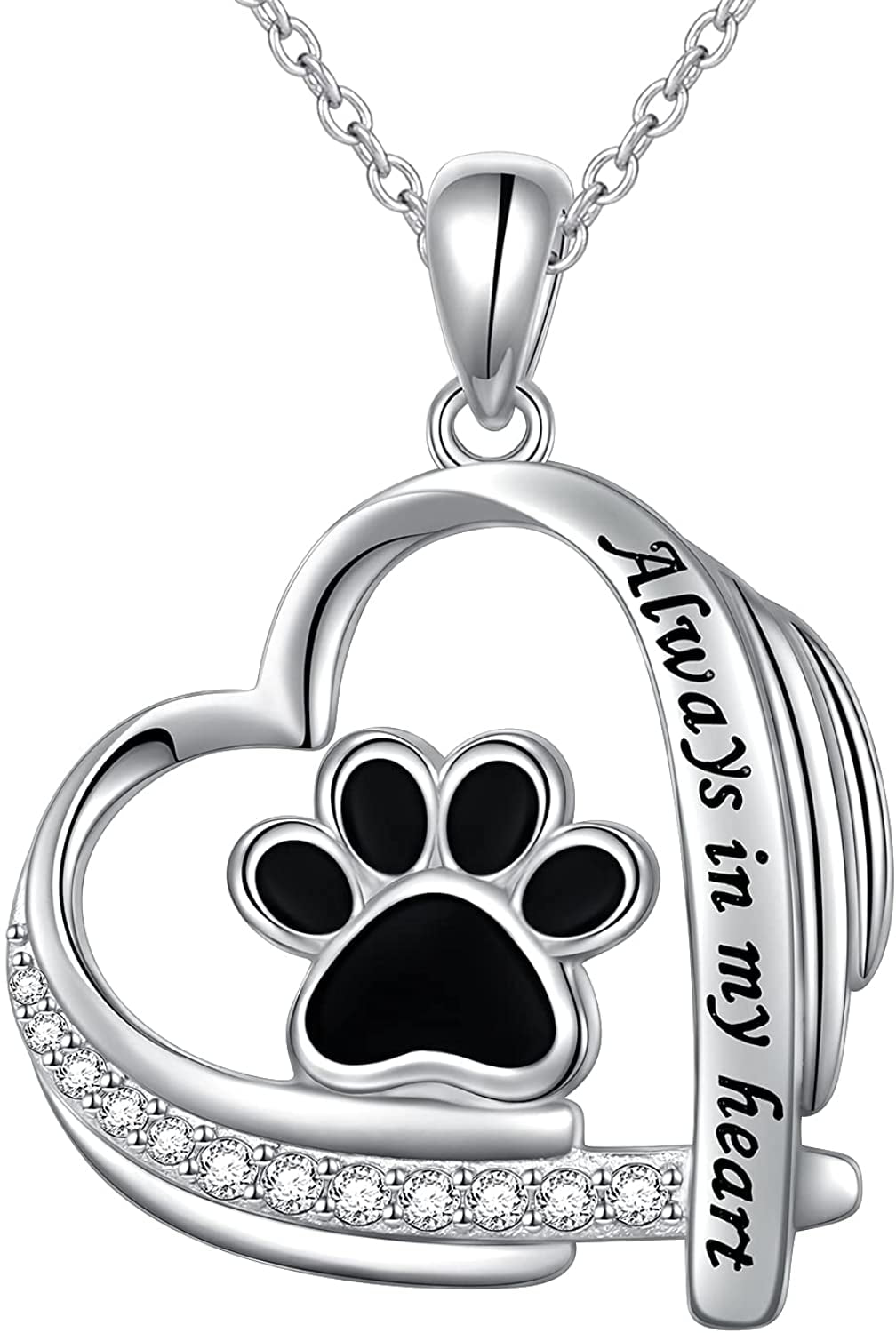 In Season Jewelry My Dog Paw Prints Animal Love Photo Pendant Heart Locket Necklace 19