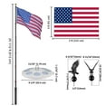 thumbnail image 6 of Yescom EZ GO 20ft Eagle Topper Telescopic Flag Pole Kit Solar Light Outside 3x5' US Flag Ball Top, Black, 6 of 8