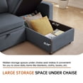thumbnail image 5 of Soscana Sectional Sofa with Reversible Storage Chaise,Sleeper Sofa Couch Pull Out Bed 2 in 1,3 Seat L Shaped Sectionals with Side Pockets for Living Room Apartment Office Studio,Dark Gray, 5 of 7