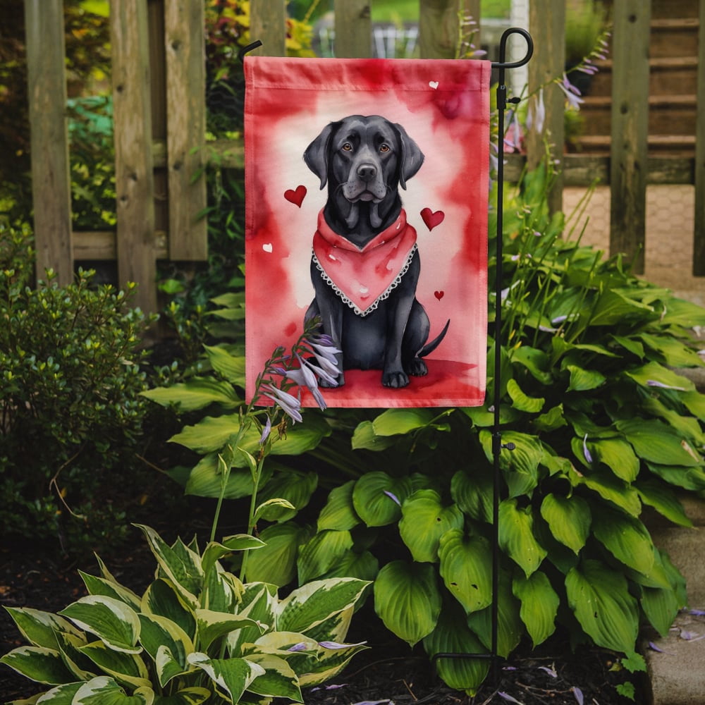 Black Labrador Retriever My Valentine Garden Flag 11.25 in x 15.5 in