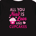 thumbnail image 4 of Inktastic Valentines Day All you Need is Love and Cupcakes Boys or Girls Long Sleeve Toddler T-Shirt, 4 of 5
