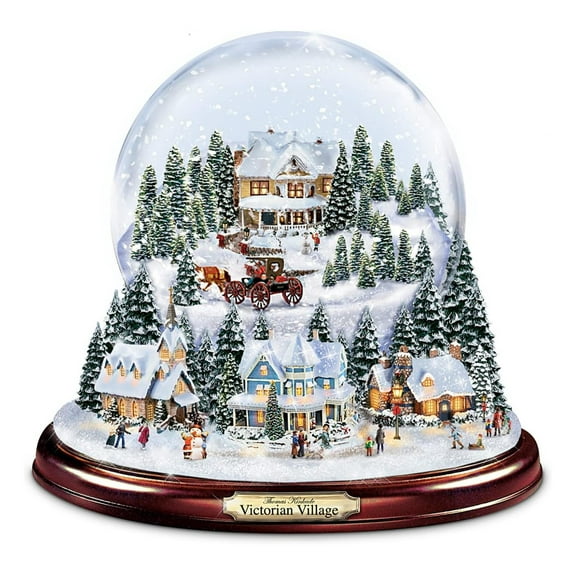Kinkade Victorian Christmas Village Snowglobe