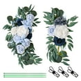 thumbnail image 2 of LShunze 2PCS Wedding Rose Arch Flowers Artificial Floral Swags Wedding Centerpieces Faux Flower Garland Greenery Arrangements for Engagement Party Decor Welcome Signs, 2 of 8
