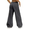 thumbnail image 2 of ZHOGXU Womens Sweatpants Drawstring Elastic Waisted Solid Color Wide Leg Straight Fit Comfortable Baggy Pants With Pockets For Daily Wear Dark Gray Xl, 2 of 4