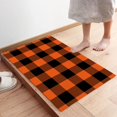 thumbnail image 4 of Anti Fatigue Kitchen Mat Set of 2 Cushioned Kitchen Floor Mats Kitchen Rugs Non Slip Kitchen Runner Rug Rustic Orange Halloween Black Buffalo Check Plaid Pattern (15.7"x23.6"+15.7"x47.2" inches), 4 of 6