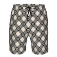 thumbnail image 4 of Kdxio Daisy Plaid Black Pattern Mens Casual Shorts - Drawstring Summer Beach Sports Shorts for Men, 4 of 9