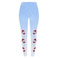 thumbnail image 3 of Gibobby Pantalones de yoga Leggings de yoga ajustados con estampado navideño de gradiente para mujer, levantamiento de cadera, Fitness(Azul claro,CH), 3 of 5