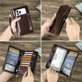 thumbnail image 5 of Contact's Genuine Leather Travel Passport Holder For Family RFID Blocking Fit up 4 Passports (Coffee), 5 of 7