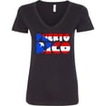 thumbnail image 3 of Inktastic Puerto Rico Flag in Text Women's V-Neck T-Shirt, 3 of 5