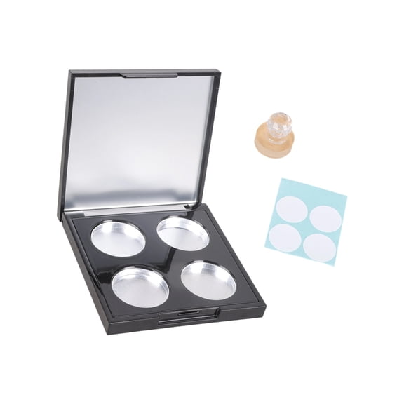 Portable 4 Compartment Eyeshadow Storage Box Plastic Cosmetic Case with Magnetic Closure Makeup Container