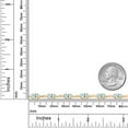 thumbnail image 4 of Gem Stone King 18K Yellow Gold Plated Silver Sky Blue Topaz and White Moissanite Tennis Bracelet for Women (6.91 Cttw, Gemstone Birthstone, Oval 6X4MM, 7.5 inch), 4 of 5