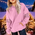 thumbnail image 5 of Lorytime Christmas Hoodies for Girls Boys Printed Sweatshirt Long Sleeve Tops with Pocket Drop Shoulder Pullover Pink 120, 5 of 5