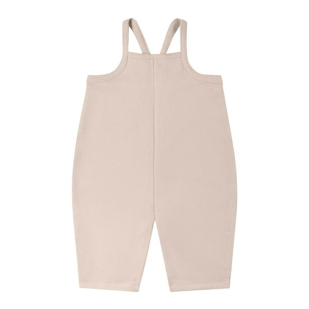 Odeerbi 6M-4Y Niños Niñas Bib En General Bermudas Shorts Corduroy Jumpsuit Camisola Romper Color Sólido Verano Split Overalls