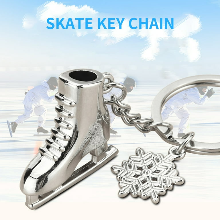 Deli 4 Pcs Skate Keychain Key Rings Figure Skating Gifts Purse Keychain Ice Skates Keychain Ice Skating Gifts, Women's, Size: One size, Silver