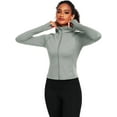thumbnail image 6 of NELEUS Womens Hooded Athletic Jackets Zip Up Yoga Workout Jacket Slim Fit With 2 Inner Pockets,Gray,US Size XL, 6 of 9