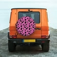 thumbnail image 7 of DouZhe Waterproof Spare Tire Cover, Modern Leopard Fashion Pastel Prints Adjustable Wheel Covers Fit for Jeep Trailer RV SUV Car, 14 inch, 7 of 7