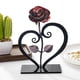 thumbnail image 1 of Gift Hand-forged Wrought Iron Red Metal Rose With Heart - Shaped Stand, 1 of 5