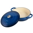 thumbnail image 4 of Crock Pot Artisan Enameled 5 Quart Cast Iron Round Braiser Pan with Self Basting Lid in Sapphire Blue, 4 of 7