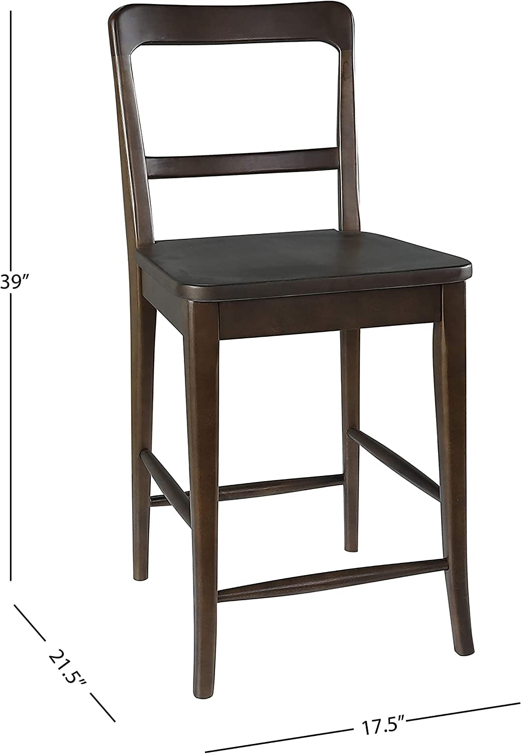 Stone Beam Modern Farmhouse Style Barstool Counter Height 39 H Solid Birch Wood Brown Walmart