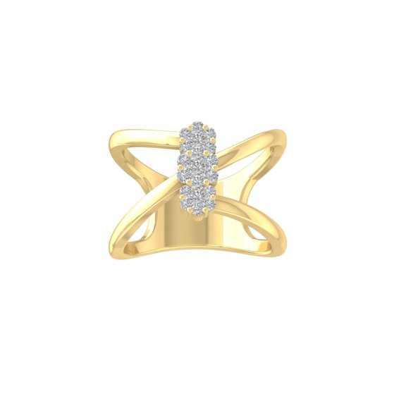 ARAIYA FINE JEWELRY 10K Yellow Gold Round Cluster Lab Grown Diamond Engagement Ring (1/3 cttw, VS Clarity, D-F Color) Size 6.5