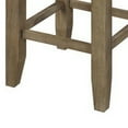 thumbnail image 3 of Benjara Counter Height Stool with Faux Leather Seat, Set of 2, Oak Brown, 3 of 5