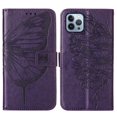 thumbnail image 4 of SaniMore Case for iPhone 14 Pro (6.1" 2022), PU Leather Skin with Luxury Embossed Butterfly [Wrist Strap & Card Slots & Flip Kickstand] Full-body Shockproof Business Wallet Cover, Purple, 4 of 9