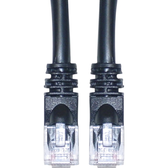 Cat6 Ethernet Cable, 24AWG, RJ45 Gold Plate Connector, ETL, 4 Pair Stranded Copper, Snagless Mold Boot Unshielded Twisted Pair (UTP) Internet Network Patch Cable, 1 Foot, Black, CableWholesale