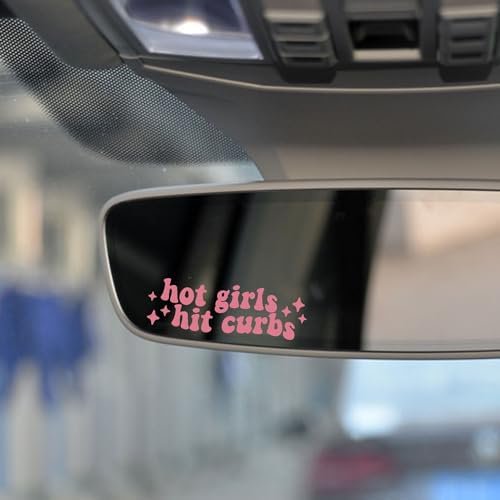 yeuweold 2 x Hot Girls Hit Curbs Vinyl Decal, Water Bottle Sticker, Car Rearview Mirror, Laptop Bumper Sticker, Funny Bumper Sticker, Cute Car Sticker, Car Accessories Gift