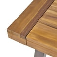 thumbnail image 6 of GDF Studio Emersyn Outdoor Acacia Wood Rectangular Dining Table Teak and Rustic Metal, 6 Person, 6 of 11