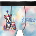 thumbnail image 4 of Happy Birthday Cute Puppy Boston Terrier with Cake Gifts Party Hat All Over Print Boxer Briefs Underwear for Men Dad Gentleman Dog Lover Gifts - 00029, 4 of 6