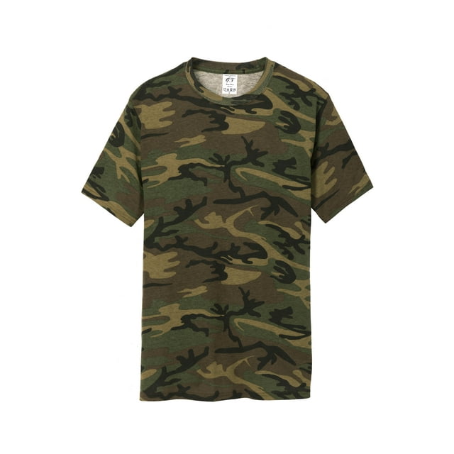 Gravity Threads Mens Core Cotton Camo T-Shirt - Military Camo - Small