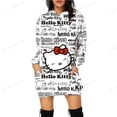 thumbnail image 3 of Vestido con capucha para mujer Primavera Otoño 2024 Sudadera con capucha de manga larga con estampado 3D de HELLO KITTY Sudadera con capucha informal de corte entallado para Navidad para mujer Y2K, 3 of 5