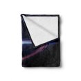 thumbnail image 2 of Galaxy Soft Flannel Fleece Blanket, Sunset in Outer Space Universe Saturn View from Planet Earth Atmosphere in Spaceship, Cozy Plush for Indoor and Outdoor Use, 70" x 90", Black Blue, by Ambesonne, 2 of 6