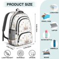 thumbnail image 5 of Unicorn and Butterfly White Pattern Backpack for School, Cute School Bag with Adjustable Shoulder Straps and Padded Back, 16.9"x12.6"x5.9", 5 of 5