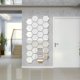 thumbnail image 1 of 12 pegatinas de pared de espejo hexagonal de plástico 3D, decoración de dormitorio de arte DIY (plata) Likrtyny Libre de BPA, 1 of 6