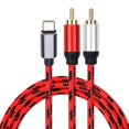 thumbnail image 4 of Transemion USB Type C vers Double pour RCA Mâle Audio 0.5 Câble Stéréo Cordon 2RCA Adaptateur Mètre Rouge 0.5 Mètre, 4 of 6