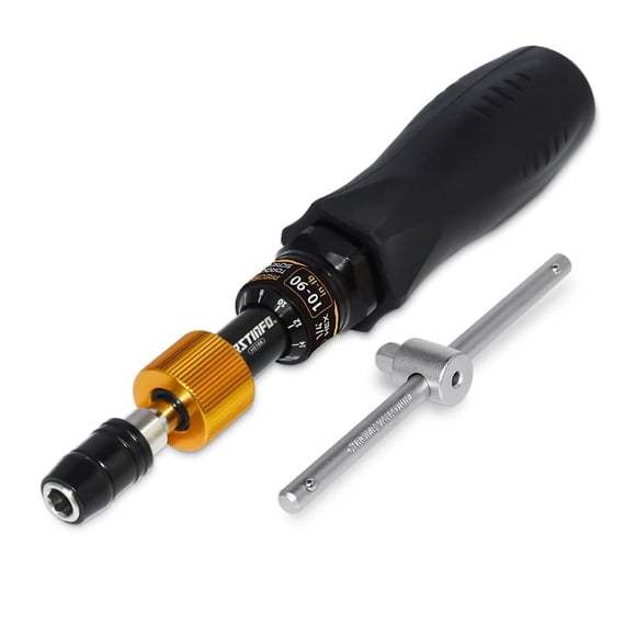 FIRSTINFO H5188 Precision Certified Limited Torque Screwdriver 10-90 in-lbs with 1/4 Inch Universal Hex Bit Holder Quick Release Design with Extra T-