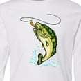 thumbnail image 4 of Inktastic Leaping Bass Fish Long Sleeve Youth T-Shirt, 4 of 5