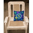 thumbnail image 2 of Carolines Treasures CJ1011-PW1414-Parent Initial Monogram - Blue Swirls Decorative   Canvas Fabric Pillow  multicolor, 2 of 2