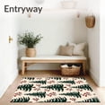thumbnail image 3 of ODIKA 3'x5' Machine Washable Non-Slip Area Rug, Vintage Festive Pine Bathroom Nostalgic Holiday High Traffic Rug, Beige, 653169, 3 of 7