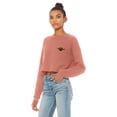 thumbnail image 2 of Crop Tops for Women Bat Shirt Cropped Tops Ladies Casual Cropped Long Sleeve Crewneck Fleece Womens Tops Cute Daily Bat Design Top, 2 of 3