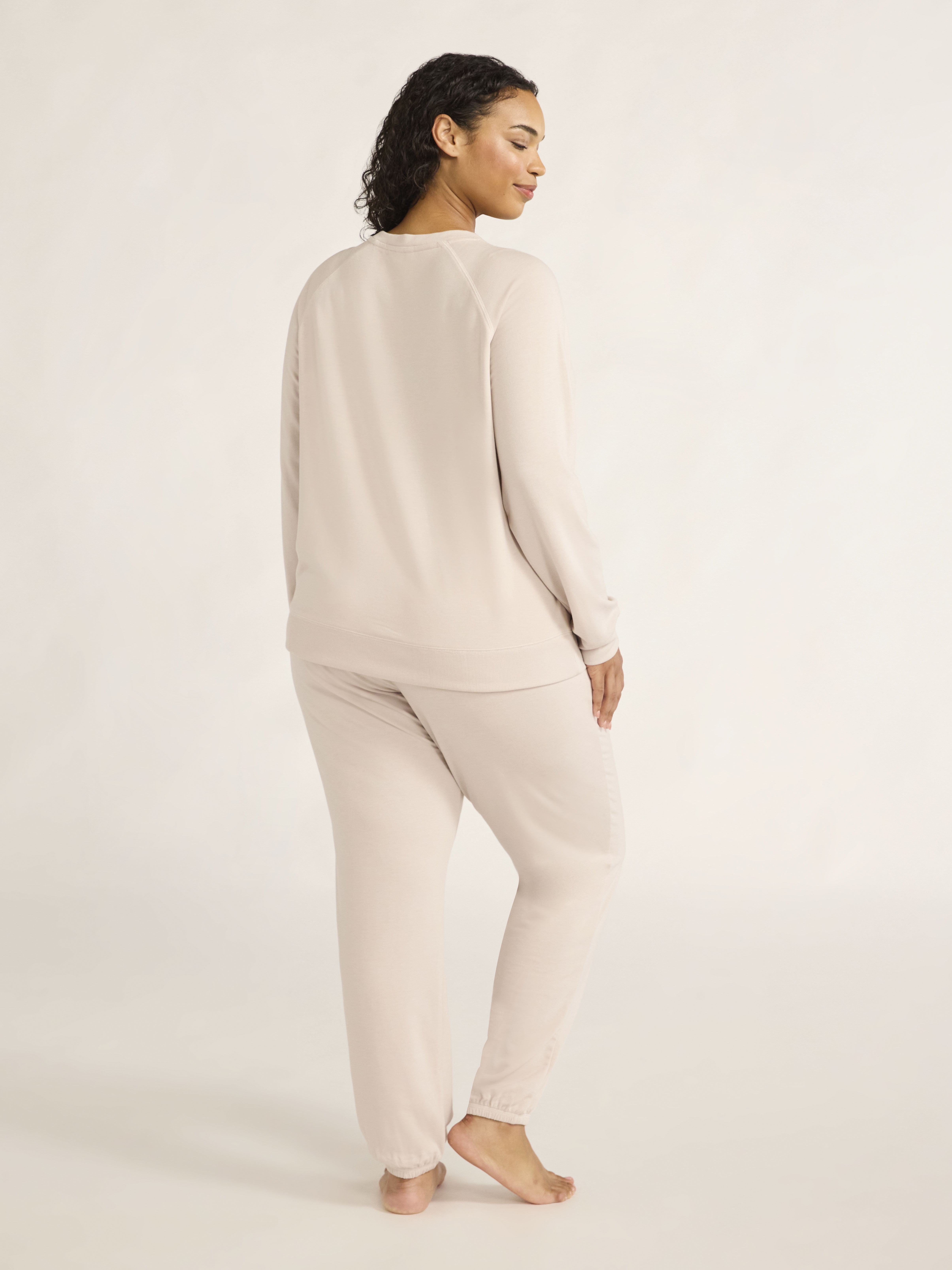 Joyspun Women's and Women’s Plus French Terry Sweatshirt and Joggers Set, 2-Piece, Sizes XS to 3X