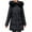 Black, variant on Women's Puffer Jacket for Winter Plus Size Casual Colored Long-Sleeved Hooded Jacket Hooded Puffer Jacket(Green L)