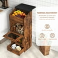 thumbnail image 5 of JOIVI Potato Storage Wood Bin, Wooden Bread Storage Bins with Removable Drawer & 2 Doors, 16'' Onion Organizer with Grocery Section, Vegetable Organization Cabinet for Kitchen, Rustic Brown, 5 of 9